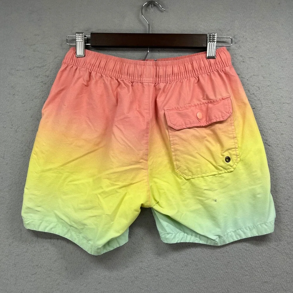 Marine Layer Swim Trunks Men Small Pink Ombre Quick Dry Beach Board Shorts Surf